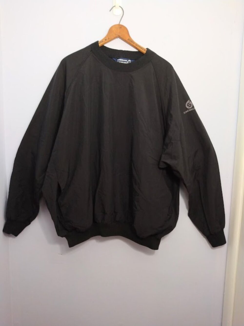 Vtg Sunderland Of Scotland Mens 2XL Weatherbeater Pullover Black Golf Outdoor